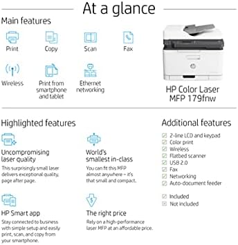 HP Color Laser MFP 179fnw Print, copy, scan, fax, wireless