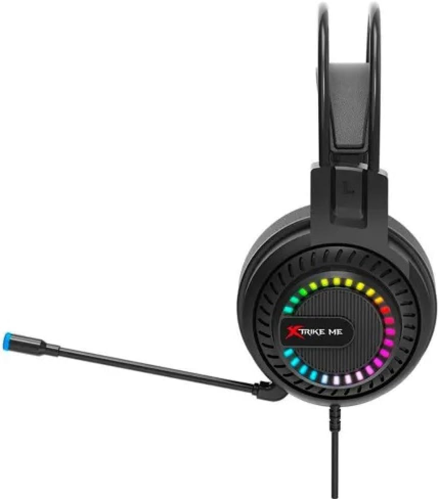 Xtrike Me GH318 RGB Gaming Headset - Stereo Surround Sound - RGB Lighting - 50MM Drivers - LEATHER Ear Cups - Black