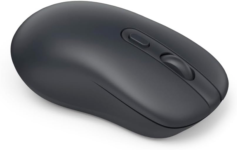 Hama WM-200 Silent Wireless Mouse, 4-Button Optical Mouse, 1000 DPI, 2.4GHz USB Receiver, Ergonomic Ambidextrous Design, Compatible with PC, Laptop, Windows & Mac - Black