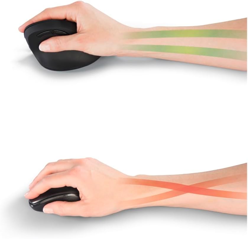 Hama EMW-500 Wireless Vertical Ergonomic Mouse – 6-Button 2.4GHz, 1000/1400/1800 DPI, Rubberised Grip