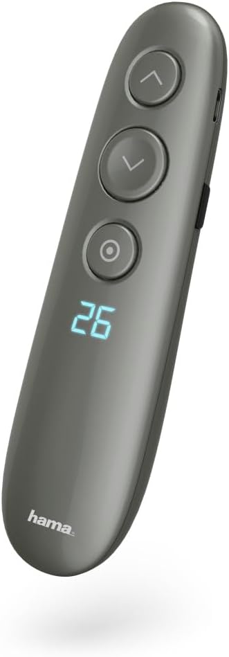 Hama Spot Pointer V2 Presenter – Digital Laser Pointer, Spot Illumination, Magnifier, Timer, USB-C Rechargeable