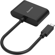 Hama 200313 2-in-1 USB-C to HDMI & VGA Video Adapter , Ultra HD 4K@30Hz HDMI , Full HD 1080p@60Hz VGA , Thunderbolt 3/4/5 & USB4 Compatible – Black