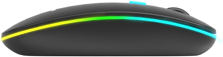 xtrike me GW-113 Wireless Dual Modes Mouse, Ergonomic Design, Adjustable DPI, Silent Clicks, Rechargeable Battery, Windows/Mac/Android Compatible, Lightweight, Black