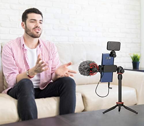 طقم تدوين فيديو للهواتف الذكية BOYA BY-VG330 مع حامل ثلاثي صغير، وميكروفون Shotgun، وإضاءة LED، وحامل هاتف - طقم فيديو شامل لليوتيوب، وTikTok، والبث المباشر