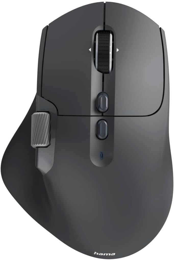 Hama WM-900 Multi-Device Wireless Mouse – 10-Button Radio & Bluetooth Rechargeable Optical Mouse, Ergonomic Right-Handed Design, RGB Lighting & USB-C Charging