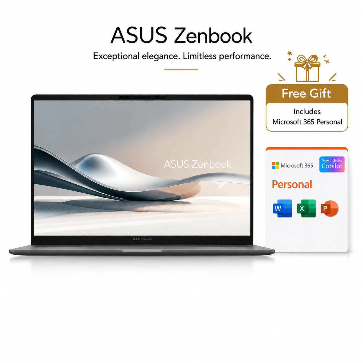 ASUS Zenbook A14 OLED  UX3407RA 14"  Laptop - Snapdragon X Elite X1E 78 100 - 16GB RAM - 1TB SSD - Windows 11 Pro (Microsoft Office 365 — One-Year Gift)