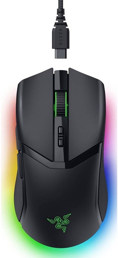 ماوس الألعاب اللاسلكي Razer Cobra Pro، Razer Chroma RGB، مستشعر بصري Focus Pro 30K، حتى 30000 نقطة في البوصة، 8 أزرار قابلة للبرمجة، كابل Speedflex USB من النوع C، أسود