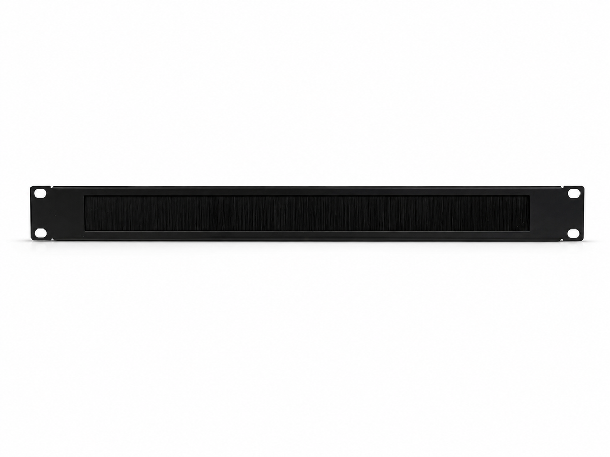 Atlantic AT-MGT-3611B 1U 19” Rack Cable Management Brush Panel – Metal Frame Brush Type for Server & Network Cabinets