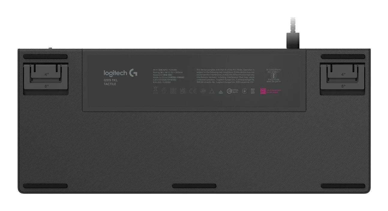 لوحة مفاتيح ألعاب Logitech G515 TKL سلكية منخفضة الارتفاع - مفاتيح ميكانيكية GL - أغطية مفاتيح PBT مزدوجة الطبقات - تقنية LIGHTSYNC RGB - عزل الصوت - تصميم بدون مفاتيح رقمية