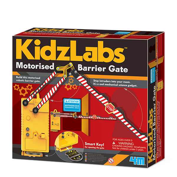 4M KidzLabs Motorised Barrier Gate – Build a 64cm Robotic Gate with Smart Key, Ages 8+, Model 00-03447