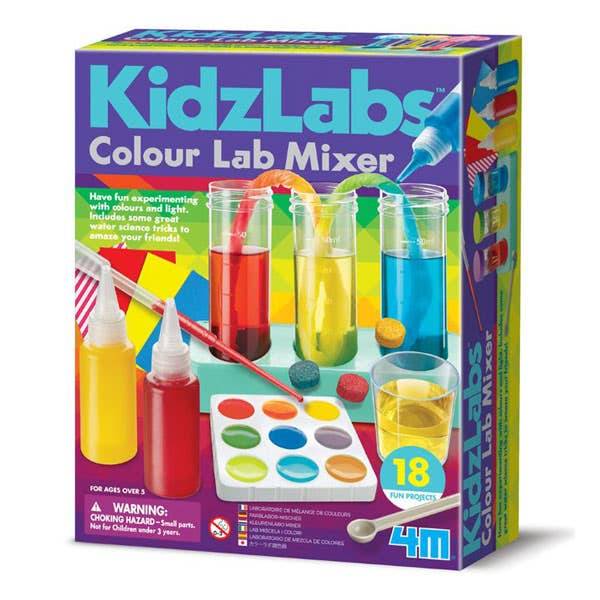 4M KidzLabs Colour Lab Mixer – 18 Fun Experiments with Colours & Light, Includes Lab Tools & Instructions, Ages 5+, Model 00-04919