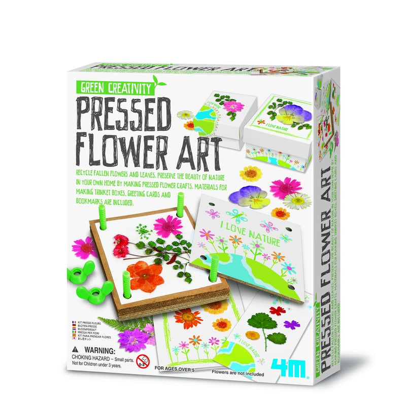 4M Pressed Flower Art Kit – Create Nature-Inspired Crafts with Flower Press, Ages 5+, Model 00-04567