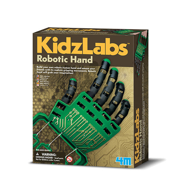 مجموعة يد روبوتية من 4M KidzLabs - اصنع يدًا قابضة بالحجم الطبيعي، للأعمار من 8 سنوات فما فوق، موديل 00-03284