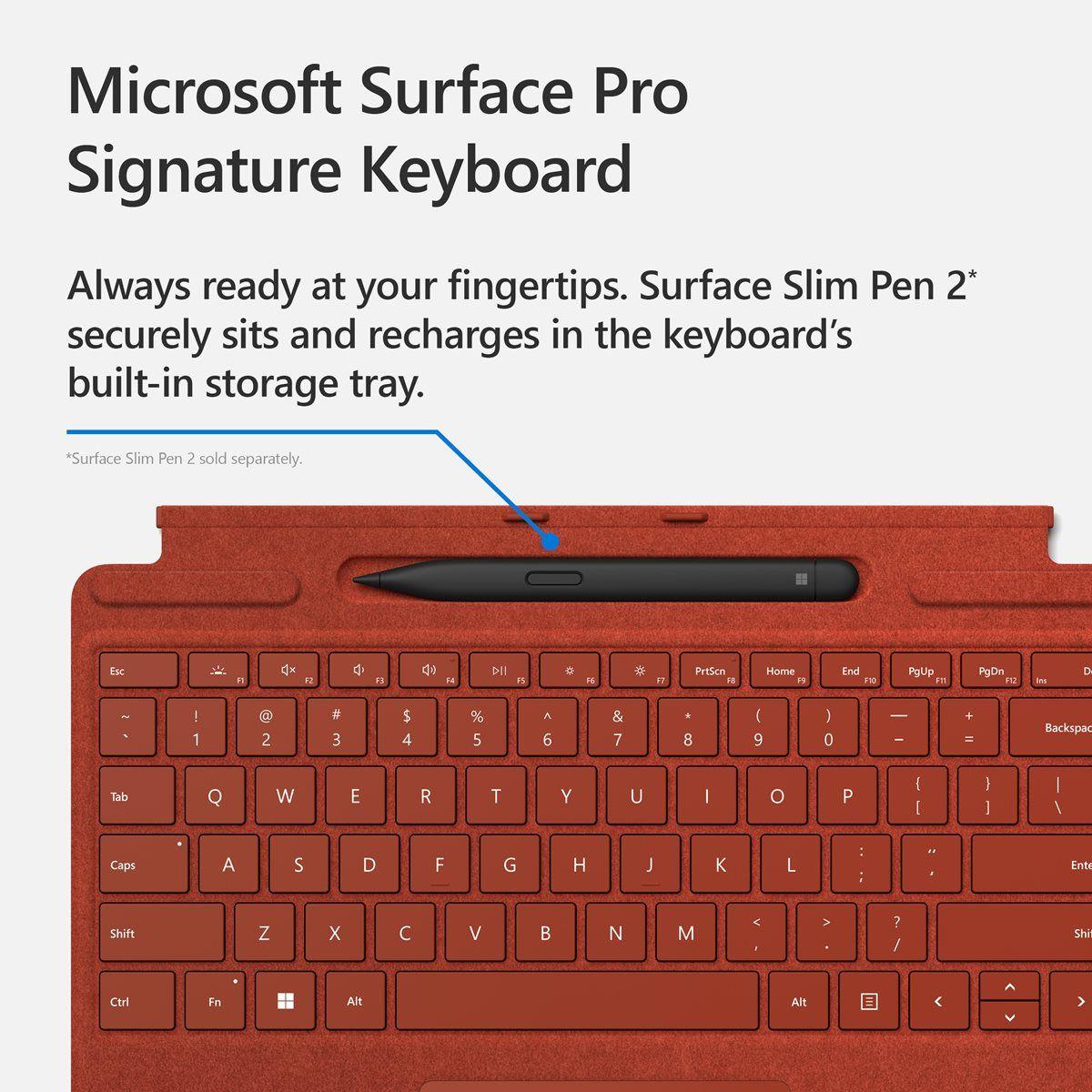 Microsoft Surface Pro Keyboard Cover with Pen Storage - English/Arabic (Poppy Red)