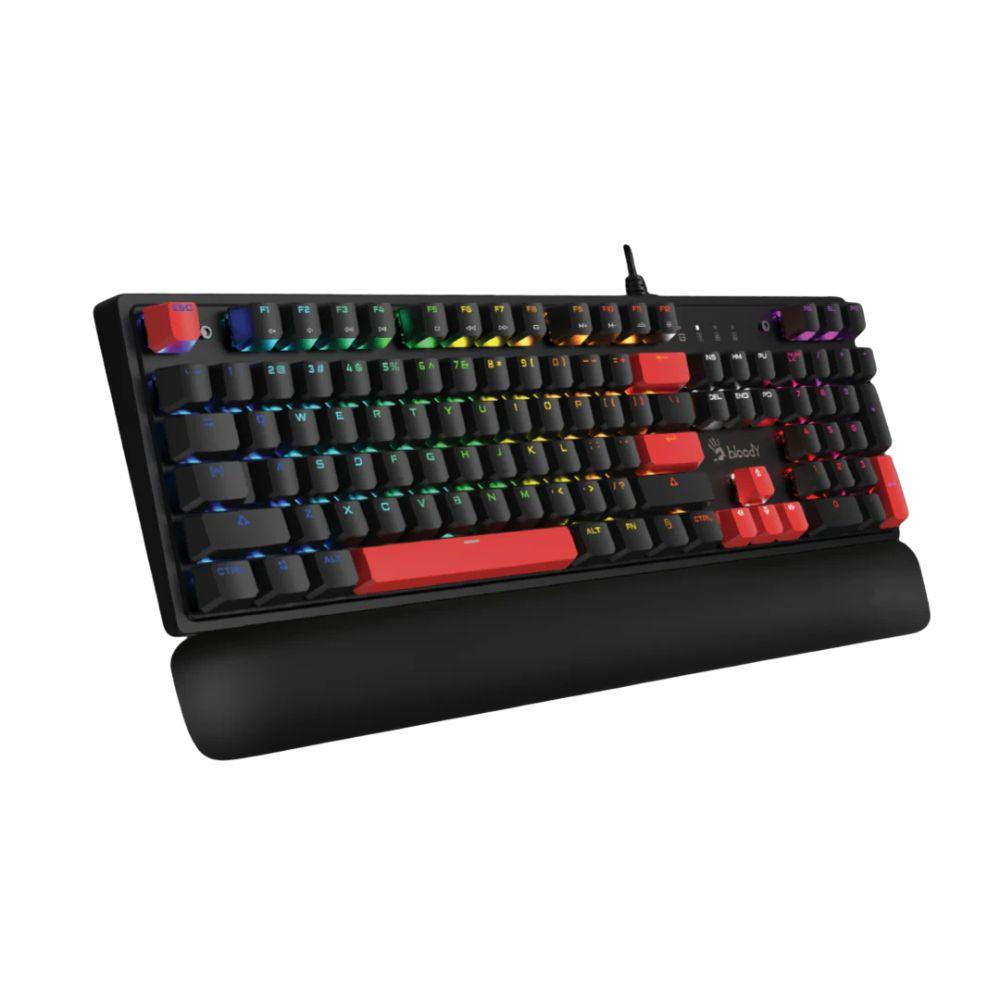 Bloody S525N Mechanical Gaming Keyboard — BLMS Hot-Swappable Switches, RGB Backlight, 1ms Response, Wrist Rest