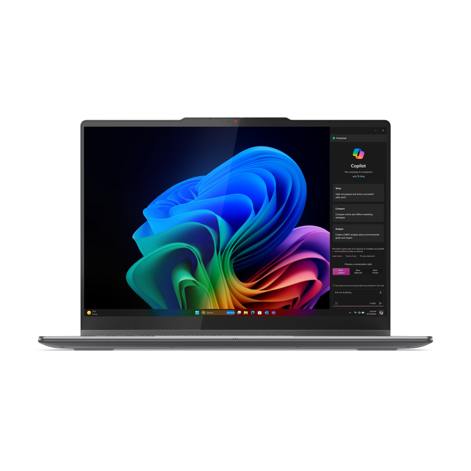 كمبيوتر محمول Lenovo Yoga 7 2-in-1 14ILL10 83JQ00B3PS - شاشة لمس OLED 60Hz مقاس 14 بوصة - معالج Intel Core Ultra 7 256V - ذاكرة وصول عشوائي (RAM) سعة 16 جيجابايت - قرص SSD سعة 512 جيجابايت - نظام تشغيل مشترك - نظام تشغيل Windows 11 PRO K