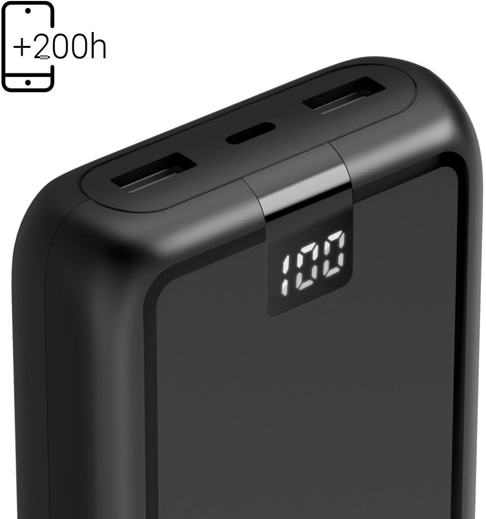 شاحن Hama 201711 Performance 24 المحمول بسعة 24000mAh، و3 مخارج – USB-C + 2× USB-A، بسعة عالية، ومؤشر بطارية LED – أنثراسيت