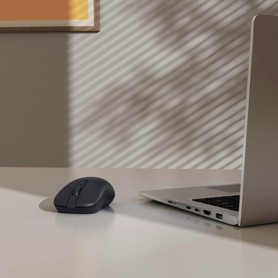 Hama WM-200 Silent Wireless Mouse, 4-Button Optical Mouse, 1000 DPI, 2.4GHz USB Receiver, Ergonomic Ambidextrous Design, Compatible with PC, Laptop, Windows & Mac - Black