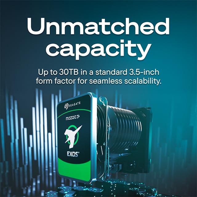 Seagate Exos M 30TB Enterprise Internal Hard Drive HDD - 3.5in 6GB/s SATA 7200RPM 2.5M MTBF