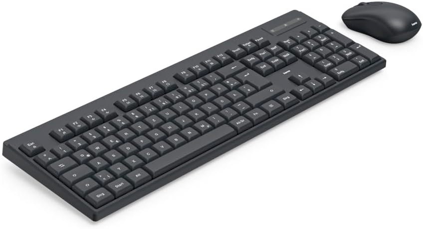 Hama WKM-100 Wireless Keyboard with Mouse, Wireless, Batteries, QWERTY UK, black