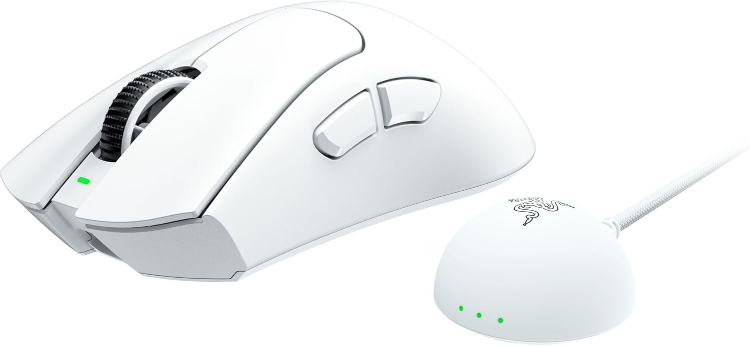 Razer DeathAdder V4 Pro Wireless Gaming Mouse – 45K Optical Sensor, 8000Hz Polling Rate, 6 Programmable Buttons, Ultra-Light 56g, HyperSpeed Wireless, 150Hr Battery Life – Ergonomic Esports Mouse