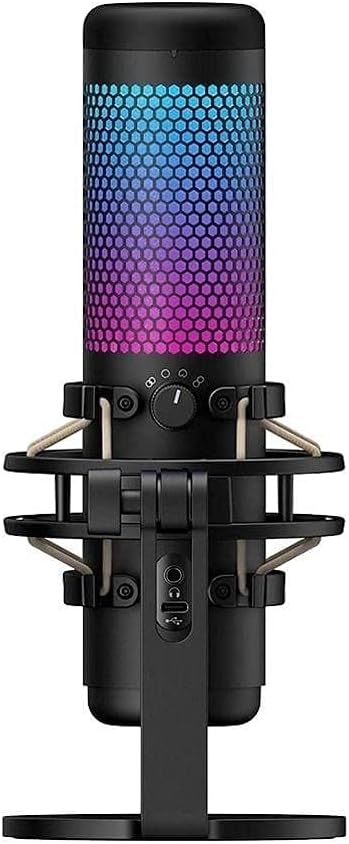 HyperX QuadCast S RGB USB Condenser Microphone with Shock Mount for Gaming, Streaming, Podcasts