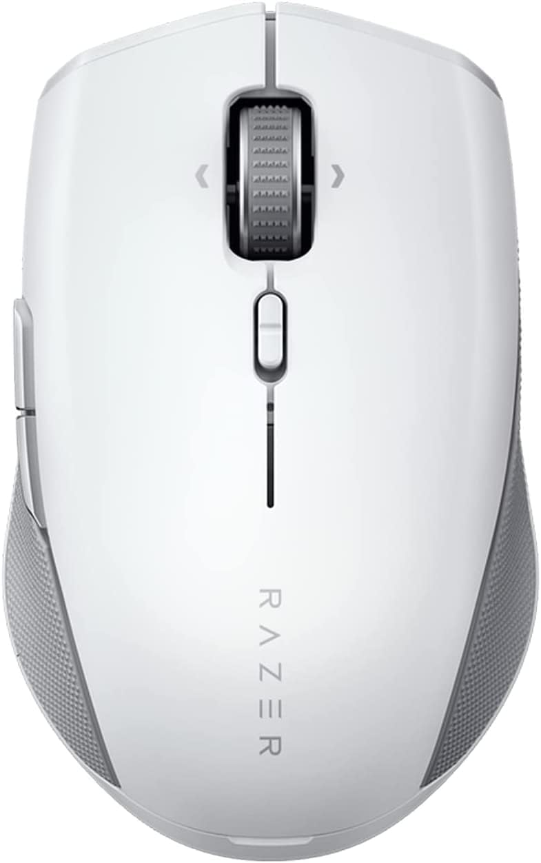 Razer Pro Click Mini Portable Wireless Mouse - Silent, Tactile, Mouse Clicks, Sleek & Compact Design Hyperscroll Technology, Productivity Dongle, 7 Programmable Buttons - White