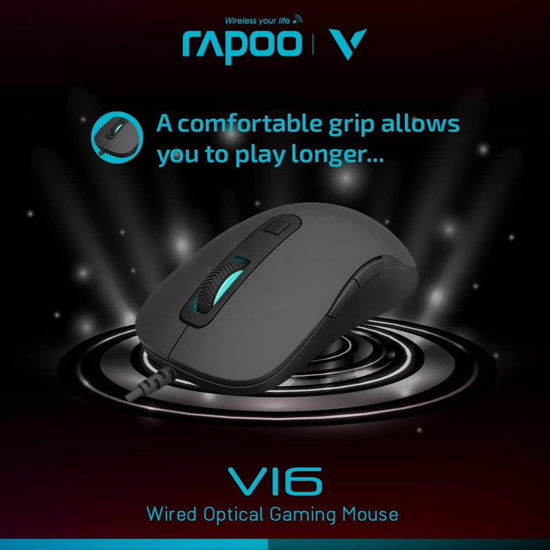 Rapoo V16 Gaming Optical Mouse - Black