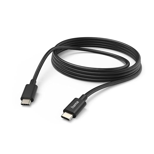 Hama USB‑C to USB‑C Fabric Charging Cable – 3 m, 100 W Fast Charge & Data Sync, Nylon Braided, USB 2.0, Power Delivery PD & Quick Charge Compatible
