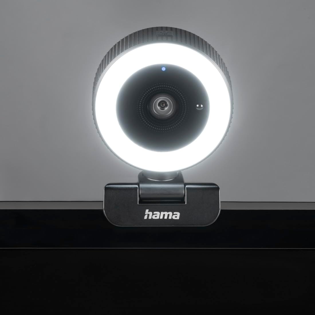 Hama C-850 Pro QHD 2K Webcam with LED Ring Light , Autofocus , Dual Microphones , Remote Control , Privacy Cover , USB Plug & Play for Streaming & Video Conferencing