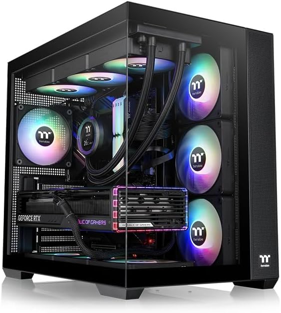 Thermaltake View 380 TG ARGB ATX Case; 4x120mm ARGB Fans Included; Supports Hidden-Connector Motherboard; Front & Side Dual Tempered Glass Panel