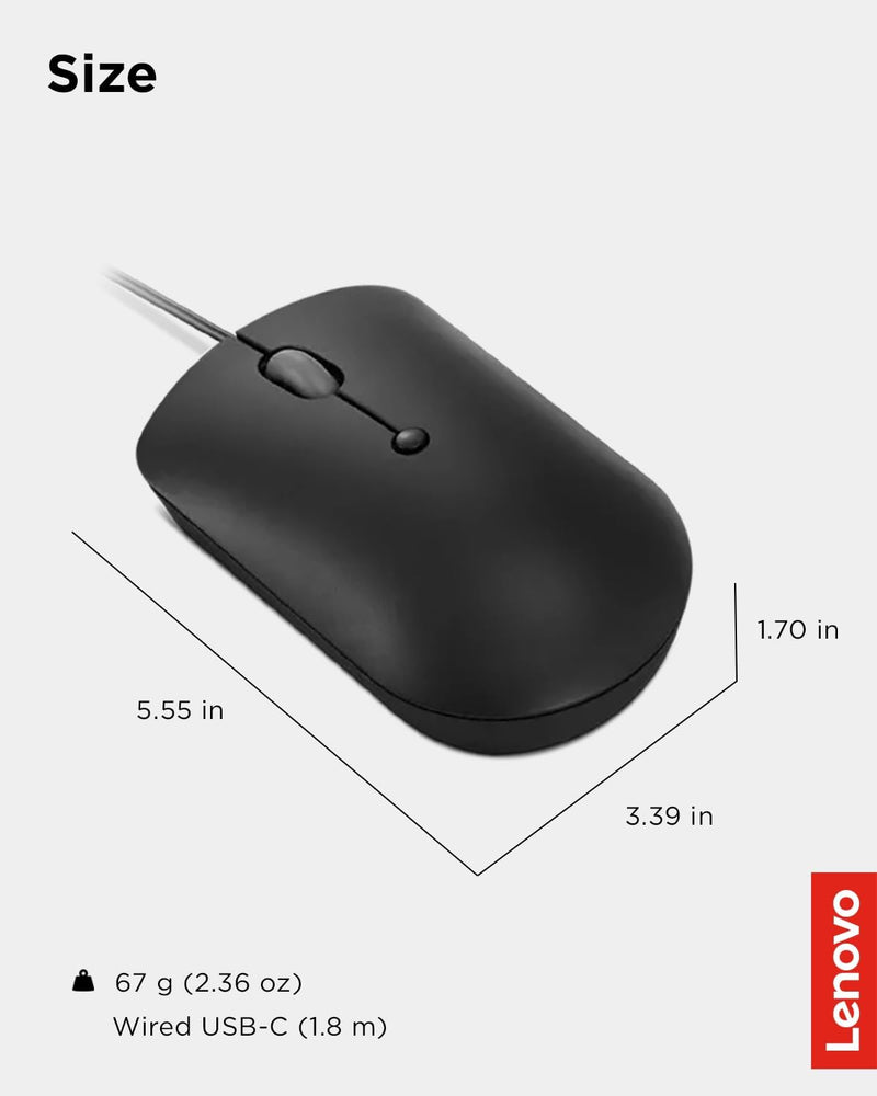 Lenovo 400 USB-C Wired Compact Mouse