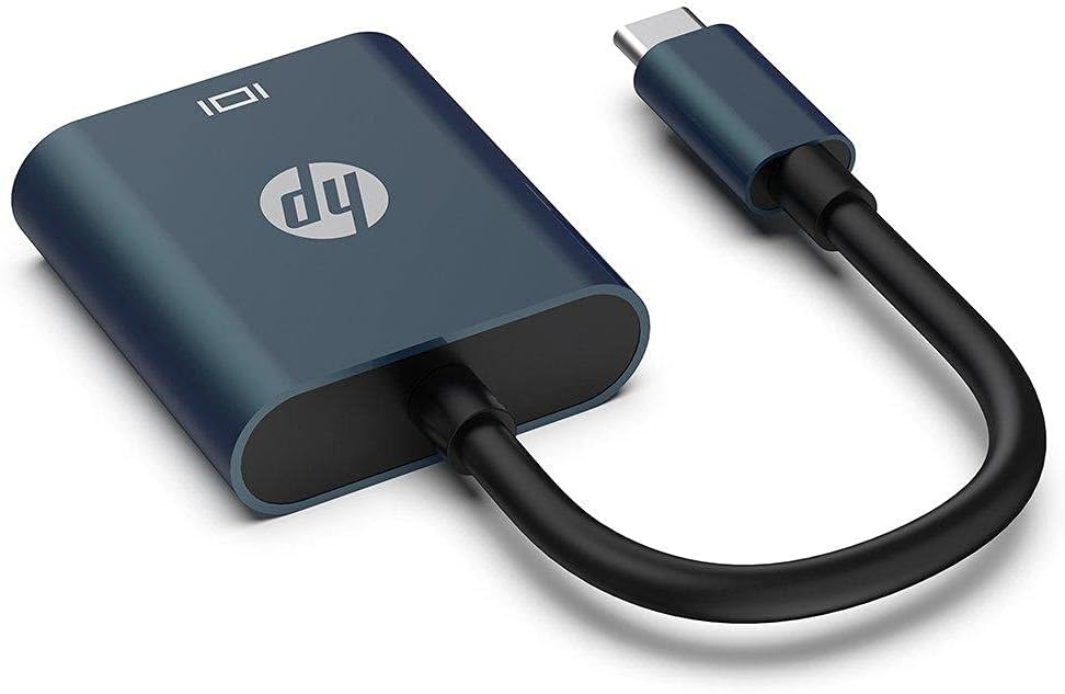 HP DHC-CT202 USB-C 3 1 Male to HDMI Female Adapter, 4K HDMI Razor-Sharp Resolution, Wide Compatibility, Blue DHC-CT202