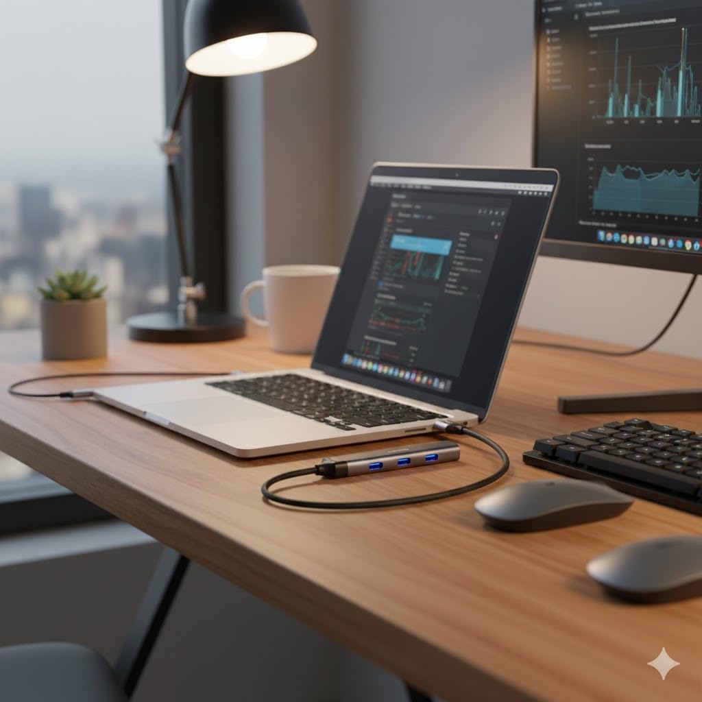 LDNIO DS-74U موزع USB متعدد الوظائف 4 في 1 مع منفذين USB 3.0 وثلاثة منافذ USB-C، نقل بيانات عالي السرعة حتى 5 جيجابت في الثانية، كابل بطول 120 مم، محول متعدد المنافذ لأجهزة الكمبيوتر، اللابتوب والأجهزة المحمولة