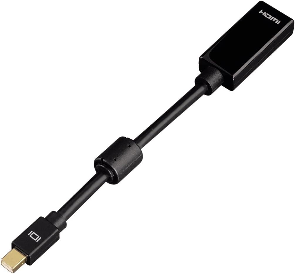 Hama 54560 Mini DisplayPort to HDMI Adapter , Full HD 1080p , Mini DisplayPort Male to HDMI Female , Thunderbolt Compatible , Gold-Plated Connector – Black