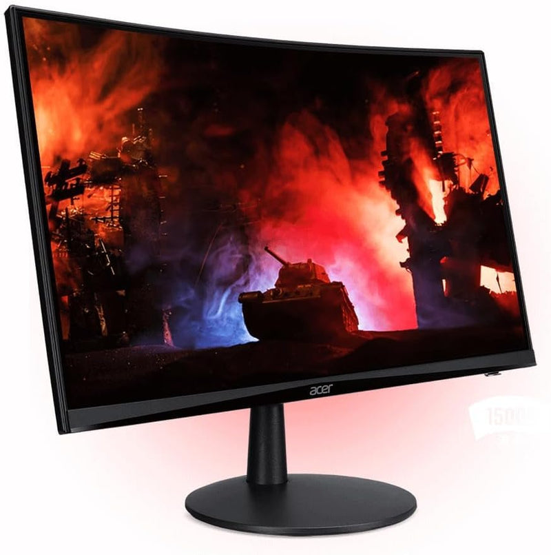 شاشة الألعاب المنحنية Acer Nitro ED240Q Sbiip مقاس 23.6 بوصة عالية الدقة 1920 × 1080 VA 1500R | AMD FreeSync Premium | معدل تحديث 180 هرتز | 1 مللي ثانية (VRB) | تصميم زيرو فريم | 1 × منفذ عرض 1.4 و2 × منافذ HDMI 2.0