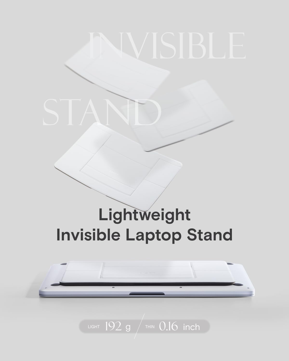 MOFT Invisible Laptop Stand for Desk, Stick-Free Tablet and Computer Stand with Dual-Angle, Foldable&Portable Laptop Riser Holder, Fits 7-11" Tablets&11-14" Laptops, Misty Cove