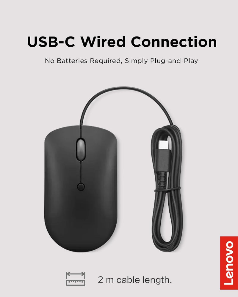 Lenovo 400 USB-C Wired Compact Mouse