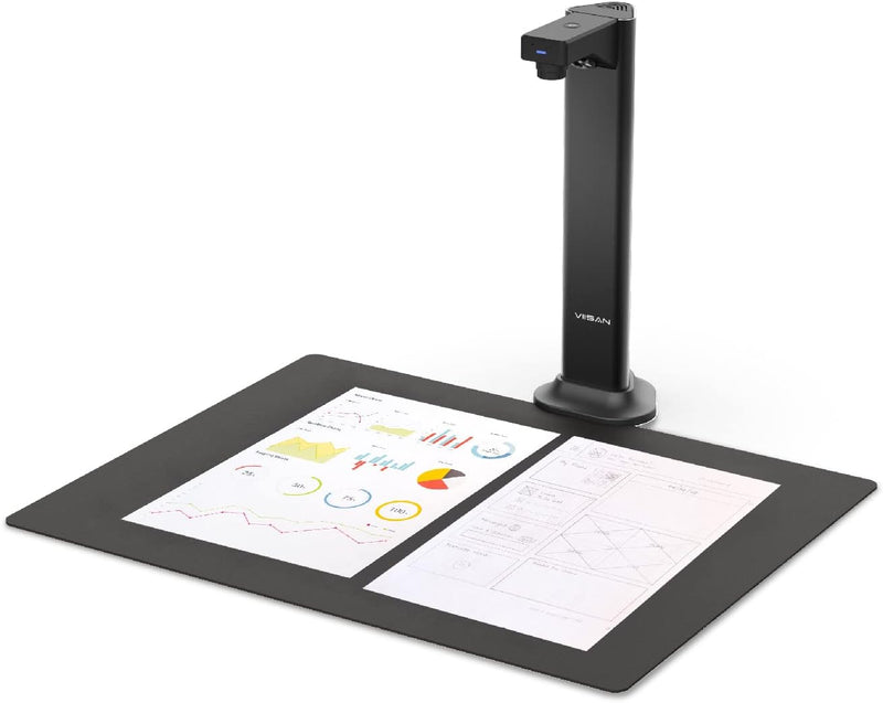 VIISAN DL8 Innovative Document Scanner, USB Book Scanner with Asymmetric Lighting Tech, OCR Auto-Flatten & Deskew, 13MP Document Camera for Desktop/Laptop, Capture Size A3, Works with Windows & macOS