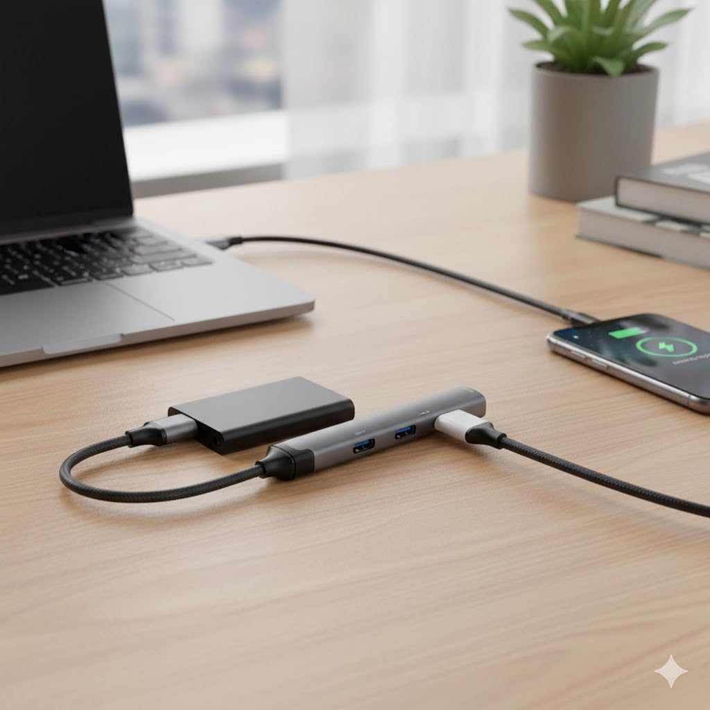LDNIO DS-74U موزع USB متعدد الوظائف 4 في 1 مع منفذين USB 3.0 وثلاثة منافذ USB-C، نقل بيانات عالي السرعة حتى 5 جيجابت في الثانية، كابل بطول 120 مم، محول متعدد المنافذ لأجهزة الكمبيوتر، اللابتوب والأجهزة المحمولة