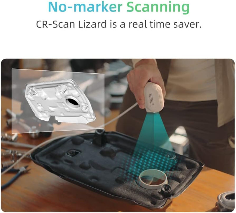 Creality CR Scan Lizard 3D Scanner Luxury Kit, 0.05 MM Accuracy & 10 FPS scan Speed 3D Scanner for 3D Printing & Modeling, Aviation-Grade Aluminum Plug, Handheld/Turntable Modes No-Marker Scanning