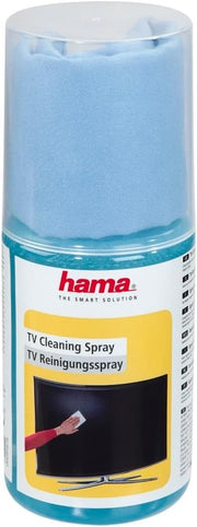 Hama TV Cleaning Spray 200 ml with Microfibre Cloth – Safe for Screens