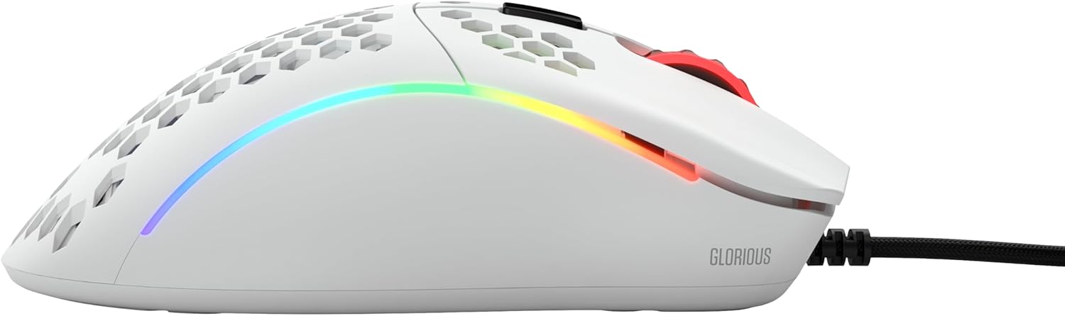 Glorious Model D- (Minus) Wired Gaming Mouse - 61g Superlight Honeycomb Design, RGB, Ergonomic, Pixart 3360 Sensor, Omron Switches, PTFE Feet, 6 Buttons