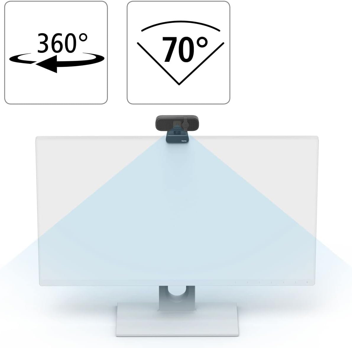 Hama 139991 C-400 Full HD 1080p Webcam – Integrated Microphone, Privacy Cover, 70° Field of View