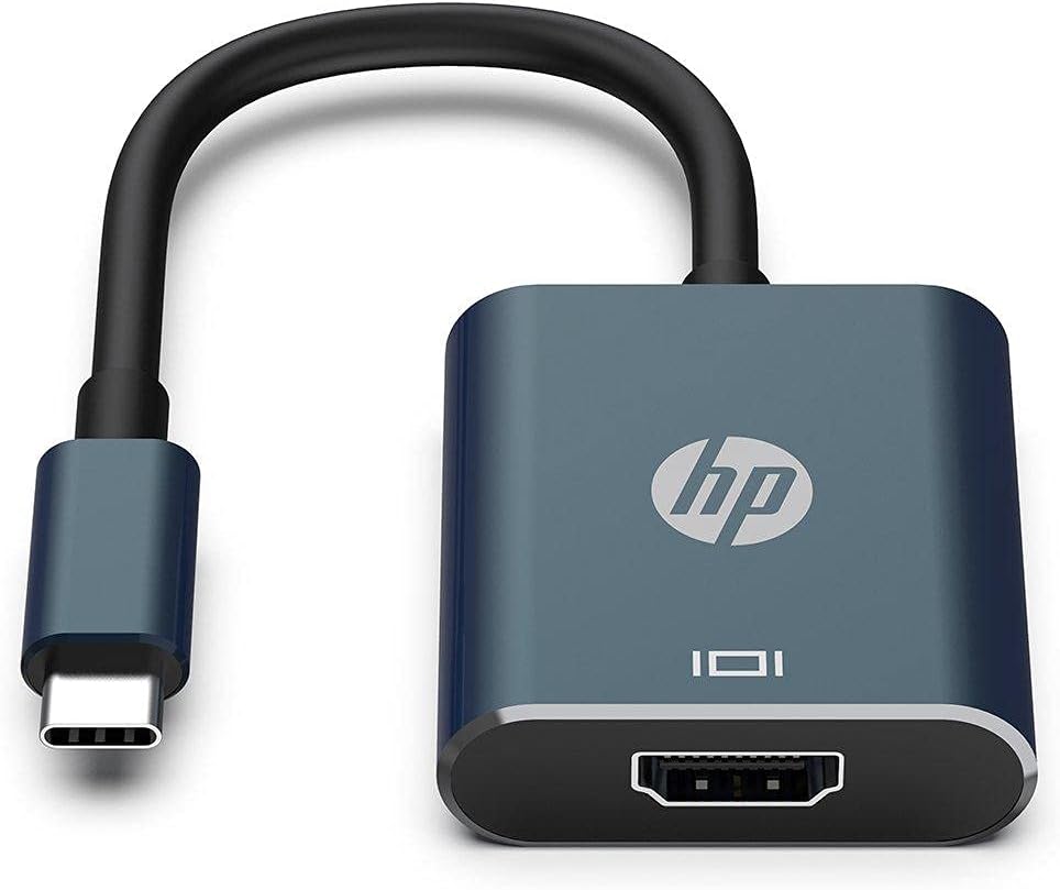 HP DHC-CT202 USB-C 3 1 Male to HDMI Female Adapter, 4K HDMI Razor-Sharp Resolution, Wide Compatibility, Blue DHC-CT202
