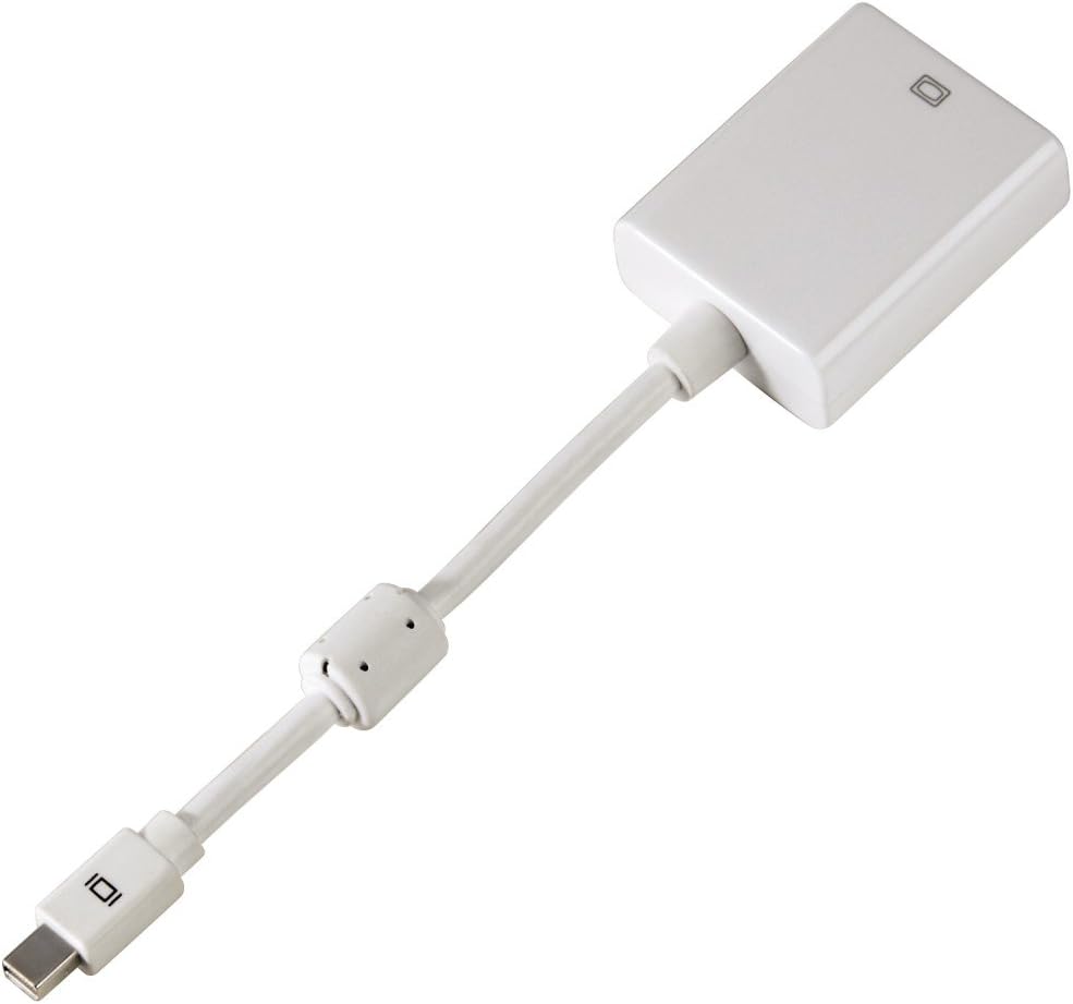 Hama 53247 Mini DisplayPort to VGA Adapter , Mini DisplayPort Male to VGA Female , Thunderbolt 2 Compatible , Double Shielded , Ferrite Core – White