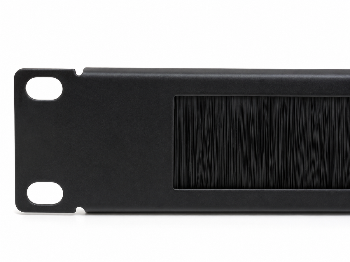 Atlantic AT-MGT-3611B 1U 19” Rack Cable Management Brush Panel – Metal Frame Brush Type for Server & Network Cabinets