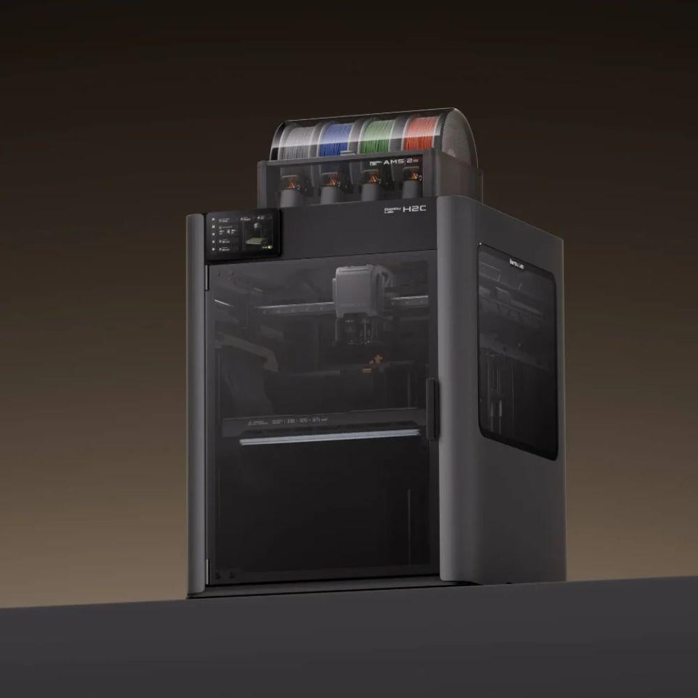 Bambu Lab H2C Combo 3D Printer with AMS 2 Pro – Vortek Hotend Change System, 330 × 320 × 325 mm Build Volume, 1000 mm/s Speed, 350°C Hotend, 65°C Heated Chamber, Multi-Material Printing, AI Monitoring