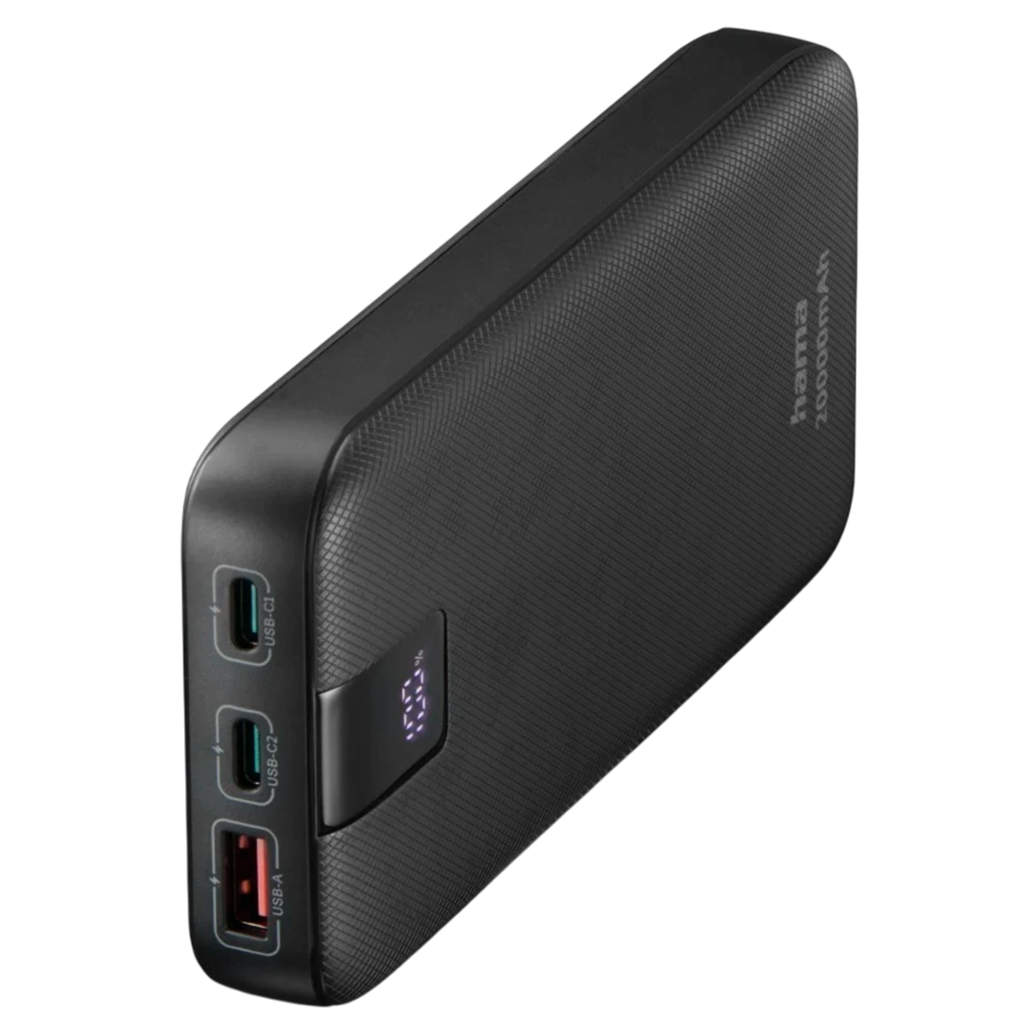 Hama PD-20 20000 mAh Power Pack – Fast Charging Portable Power Bank with 2× USB-C & USB-A Outputs, PD & Quick Charge Support, LED Display – Anthracite