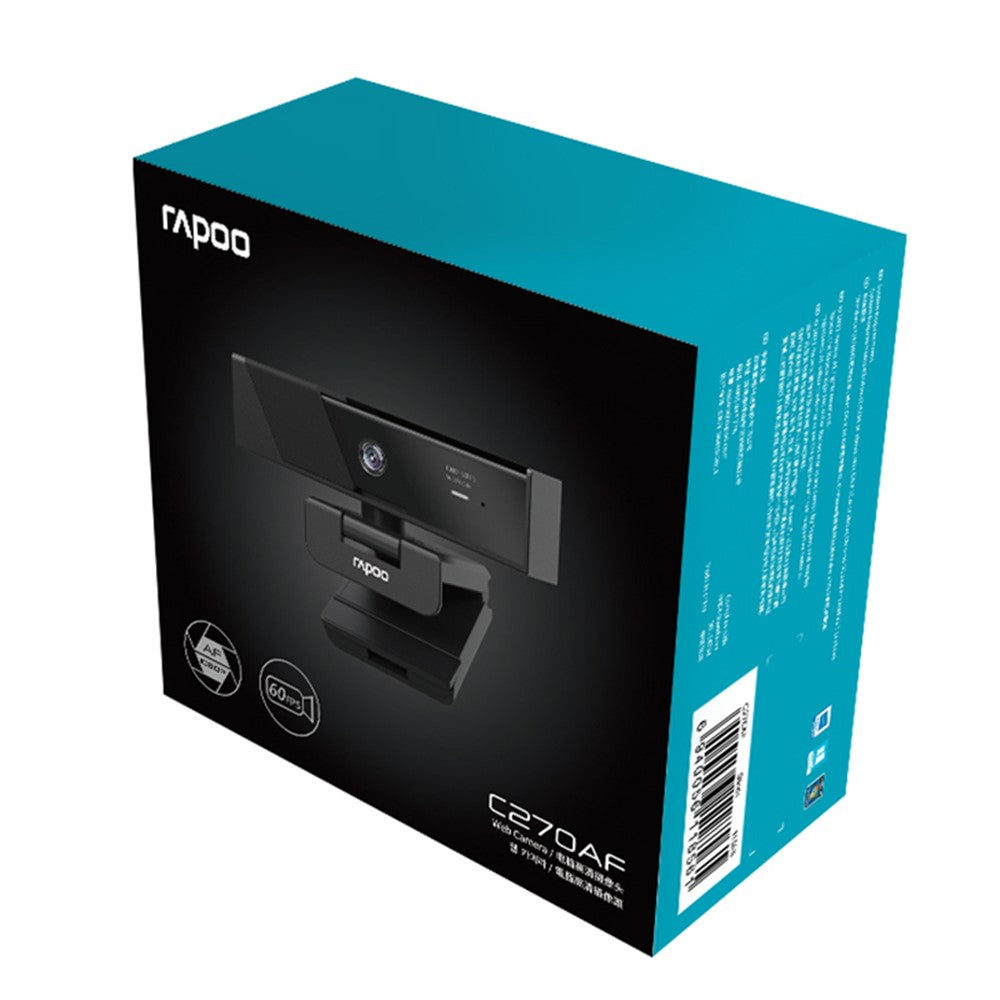 RAPOO C270AF Autofocus HD Camera 1080P Laptop External 60fps Camera for Live Streaming, Online Meeting